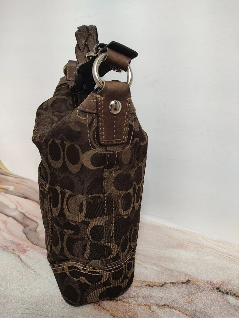 Coach signature fabric